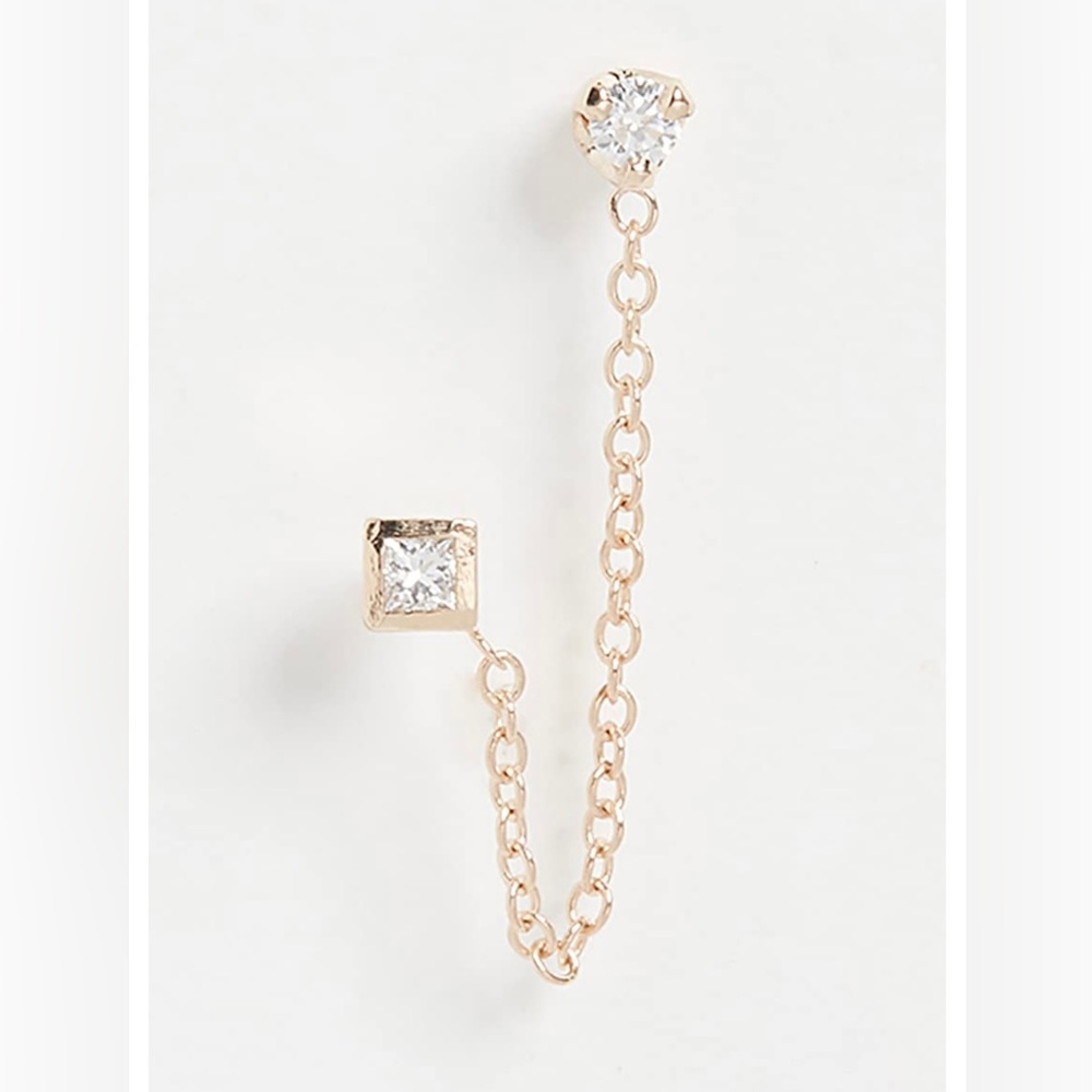 Zoe Chicco Women's 14k Gold Paris Double Chain Stud Earrings